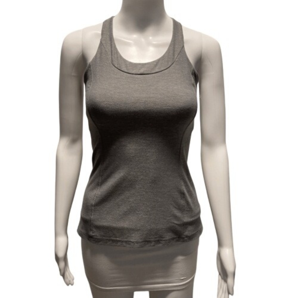 Lululemon Enhearten Strappy Back Racer Tank Heather Gray Size 4